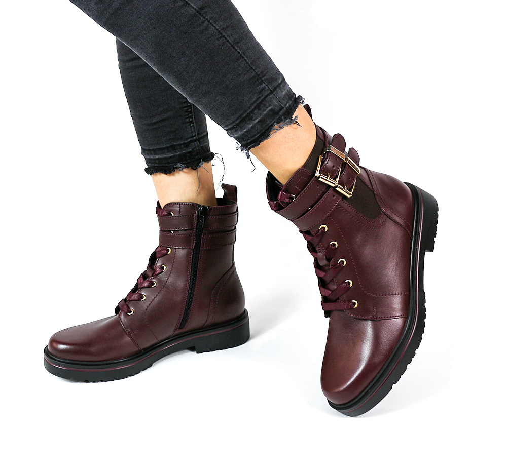 Botas Outdoor Botas Flexi Vino Botas Casuales Exterior Piel Color